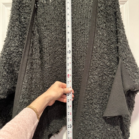 Calvin Klein Boho Open Front Grey Chunky Knit Batwing Oversized Cardigan M - Picture 9 of 9